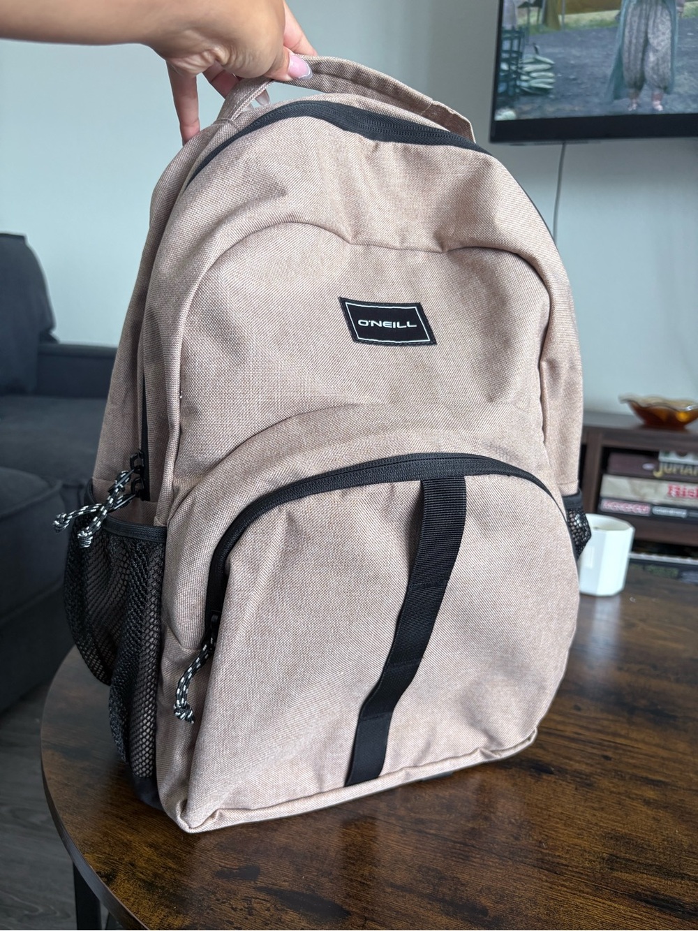 O'Neill Beige Everyday Backpack with Black Accents